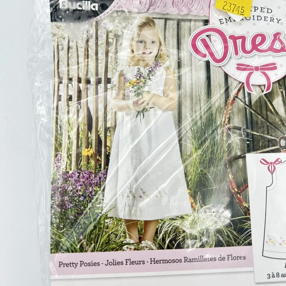 2015 Bucilla Pretty Posies 47694 Stamped‎ Girls Pillowcase Dress Kit Summer Sun